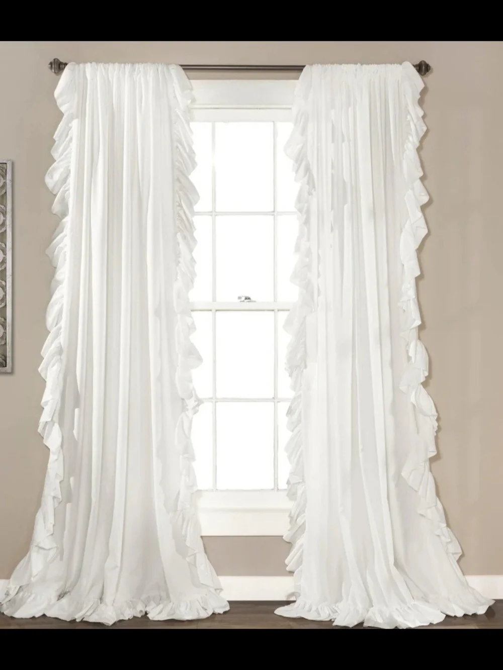 Lush Decor Reyna Ruffle Window Curtain Set, Pair, 54